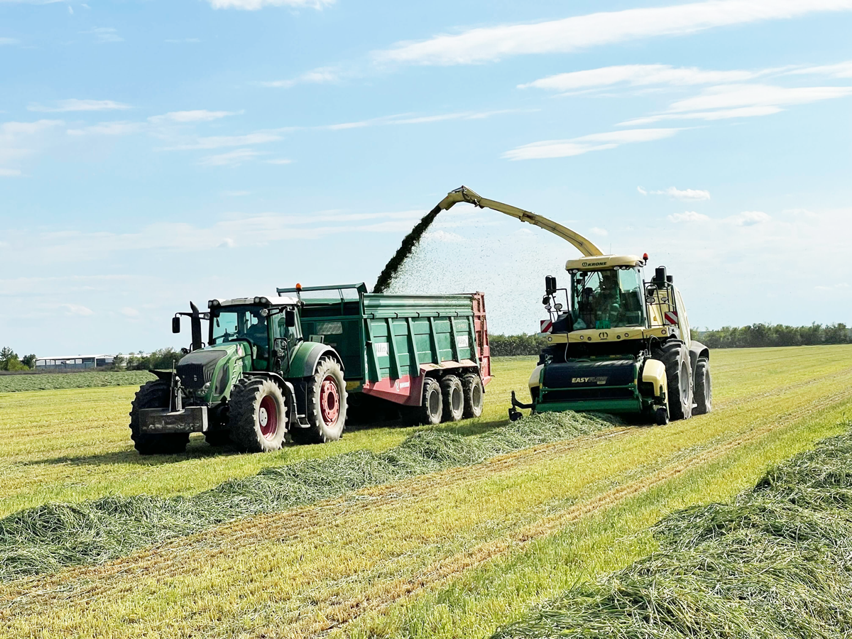 Farming equipment being used in farm